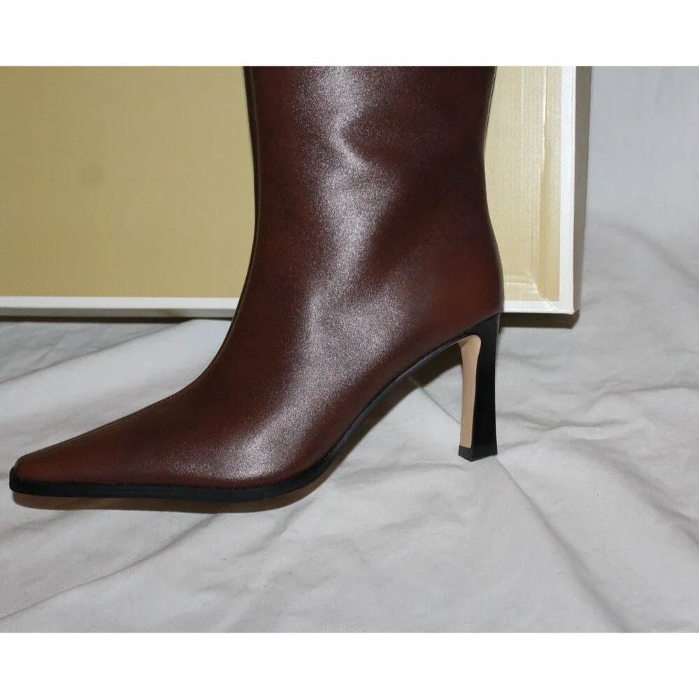 Michael Kors Women's Darrah Burnished Leather Riding Boos Knee High Luggage 6 WS